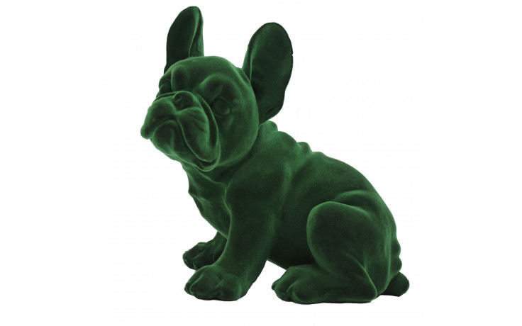 Perro Bulldog Terciopelo Verde