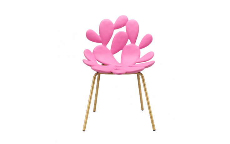 Filicudi Set 2 Chair  Bright Pink/Brass