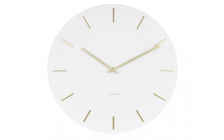 Wall clock Charm white steel white / gold. 45cm, H.