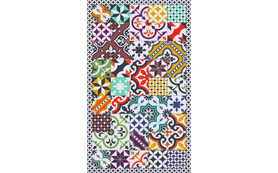 Tappeto Piastrelle Multicolore 66x198