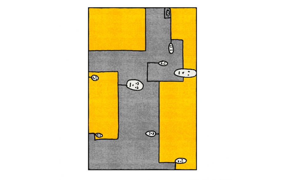 Carpet Dog Yellow Rectangular