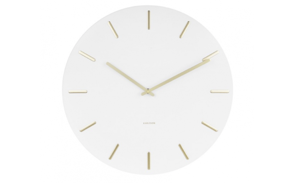 Wall clock Charm white steel white / gold. 45cm, H.