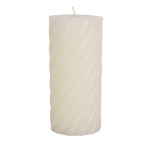 Pillar candle Swirl large ivoryH. 15cm, D. 7cm,