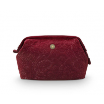COSMETIC PURSE LARGE VELVET RED BEAUTY