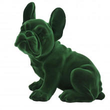 Perro Bulldog Terciopelo Verde