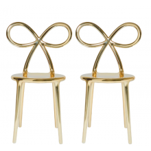 RIBBON CHAIR METAL FINISH - SET OF 2 PIECES Gold