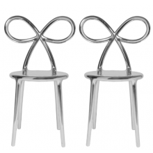 RIBBON CHAIR METAL FINISH - SET OF 2 PIECES Silv