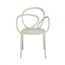 LOOP CHAIR WITH CUSHION - SET OF 2 PIECES white