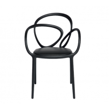 LOOP CHAIR WITH CUSHION - SET OF 2 PIECES black