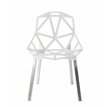CHAIR_ONE 4GAMBE ANOD.LUCID/BIANCO 5110