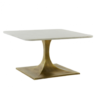 Tavolo da caffè 70x70x39 cm RICKERD base in oro e piano in marmo